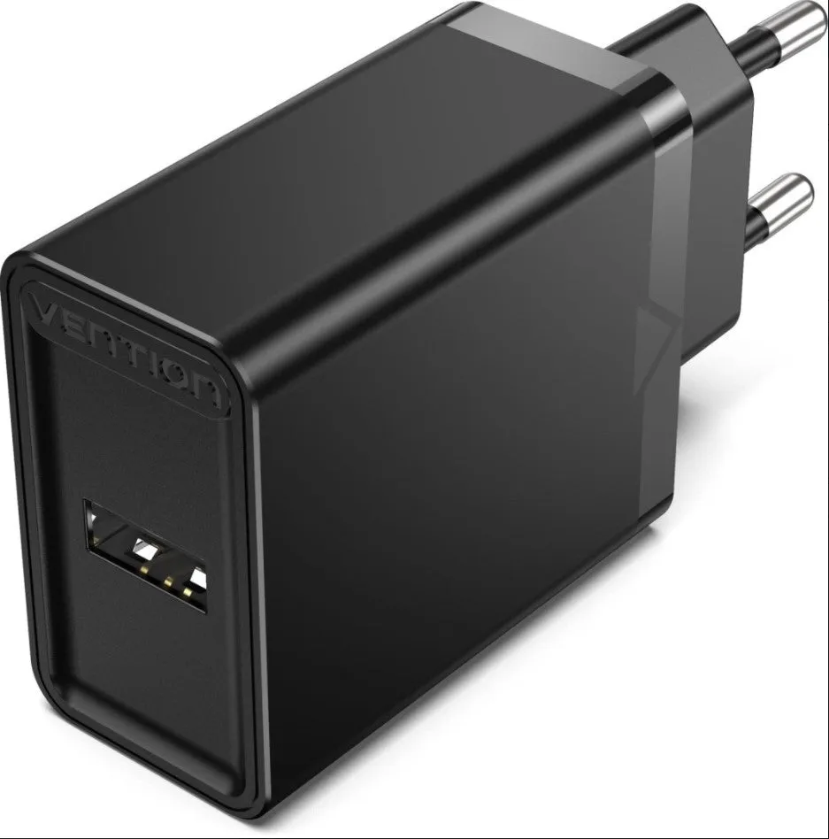 Vention FAAB0-EU 1-port USB 12W Wall Fast Charger Perfect for Smartphones, Tablets and Powerbank (Black, White)