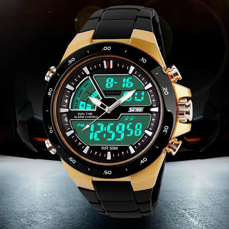 Waterproof Mens Sports Watches Silicone Sport Watch Shockproof Electronic Wristwatch