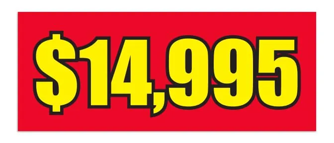 Windshield Banners 50" × 20" - Enhance Visibility and Style with Easy Installation, Reusable Vinyl, Weather-Resistant - 	 $10,995 Red, $20,995 Red