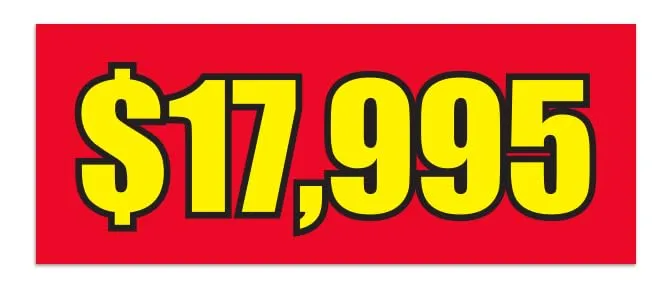 Windshield Banners 50" × 20" - Enhance Visibility and Style with Easy Installation, Reusable Vinyl, Weather-Resistant - 	 $10,995 Red, $20,995 Red