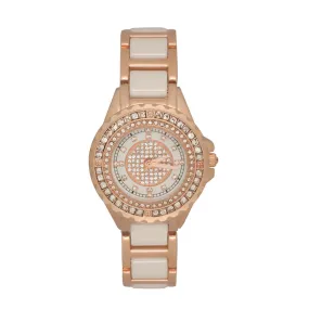 Women's Watch Ceramic full diamond rose gold dial elegant watch