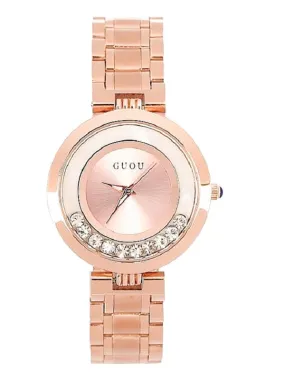 Women's Watch pink ultra-thin dial stainless steel strap simple watch