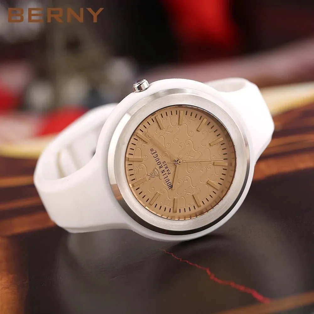 Women's Waterproof Watches with Silicone Sports Strap - Berny MR201