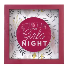 Wooden 6 x 6  Girls Night Fund Shadowbox Bank, Red