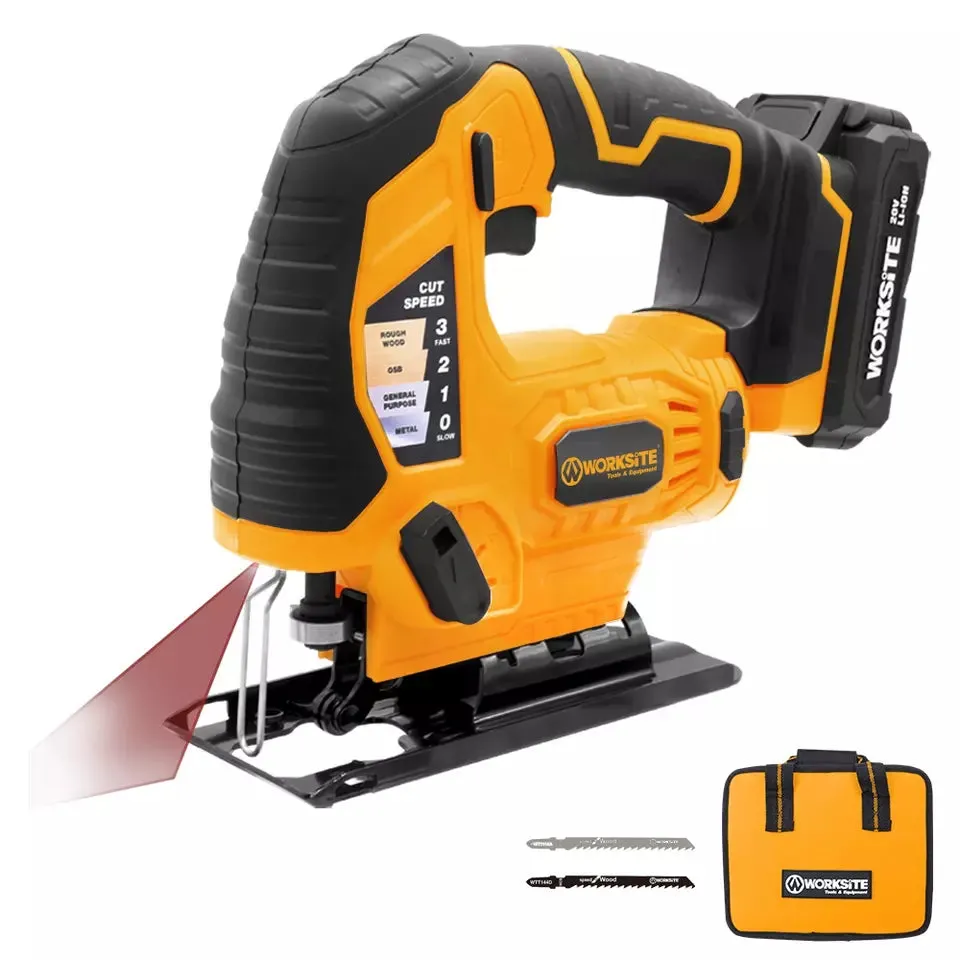 Worksite 600w Jig Saw with 65mm Working Capacity. Ideal For the Professional Tradesman. Use in Woodworking, Craft Projects, DIY Projects, Metal Cutting And Many More- CJS326