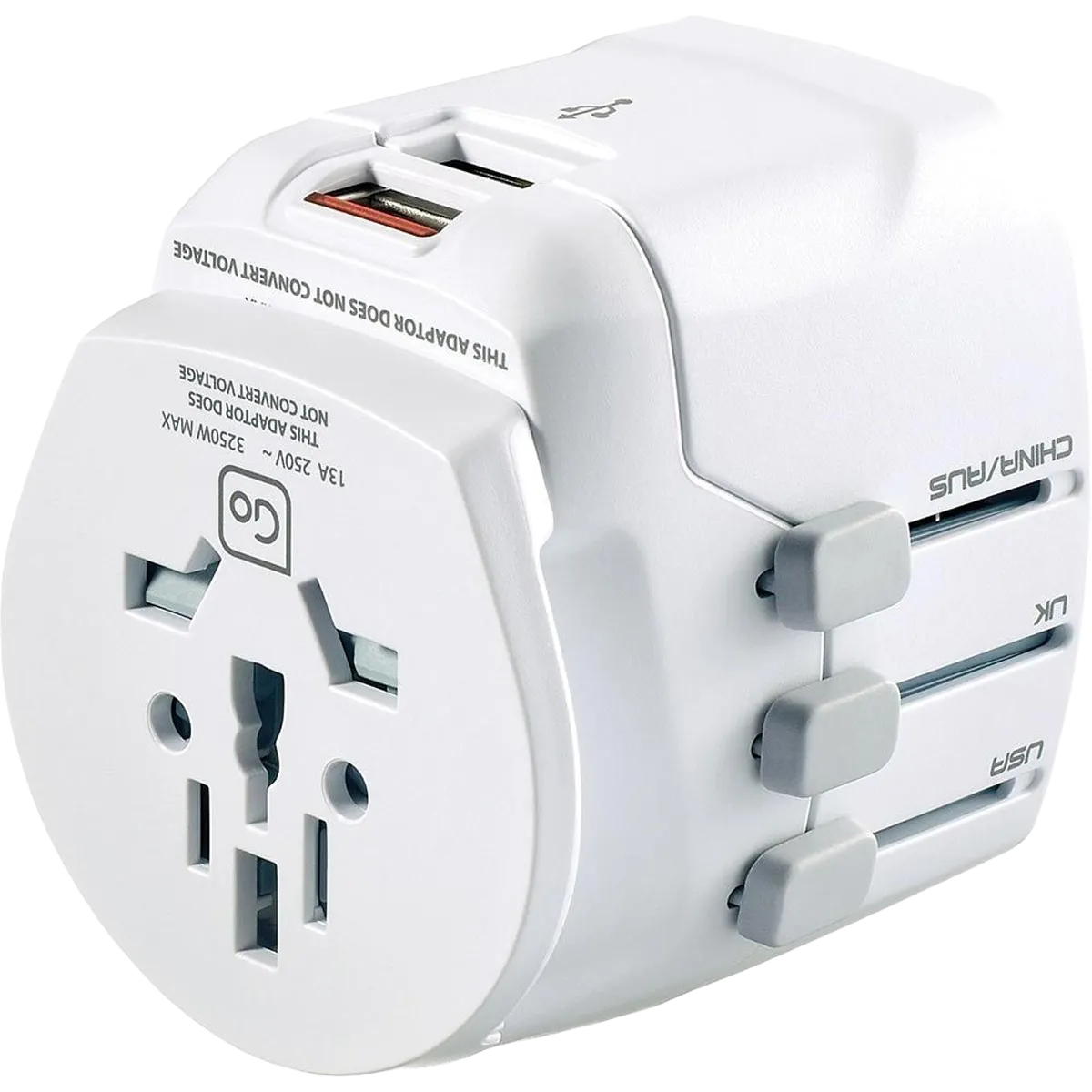 Worldwide Grounded Adaptor USB