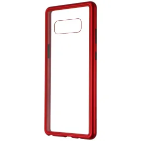 Zore Metal and Glass Hybrid Case for Samsung Galaxy Note8 - Red/Clear